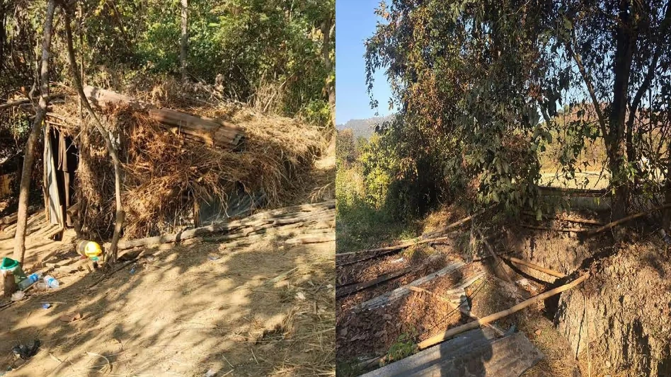 Security Agents Destroy Illicit Bunkers in Imphal East Under Search Operations.