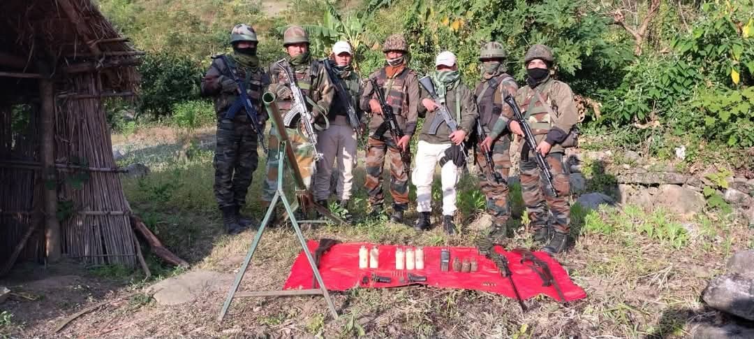 Security Forces Seize Weapons and Ammunition in Kangpokpi District.